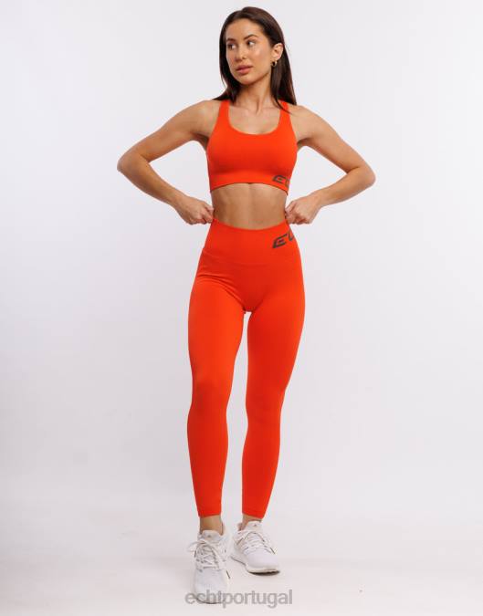 ECHT surgir leggings scrunch tangerina sunburst roupas mulheres P22N499