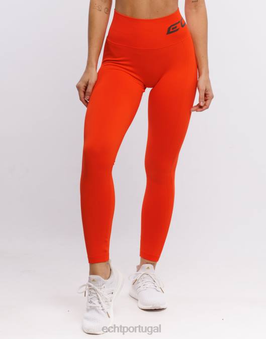 ECHT surgir leggings scrunch tangerina sunburst roupas mulheres P22N499