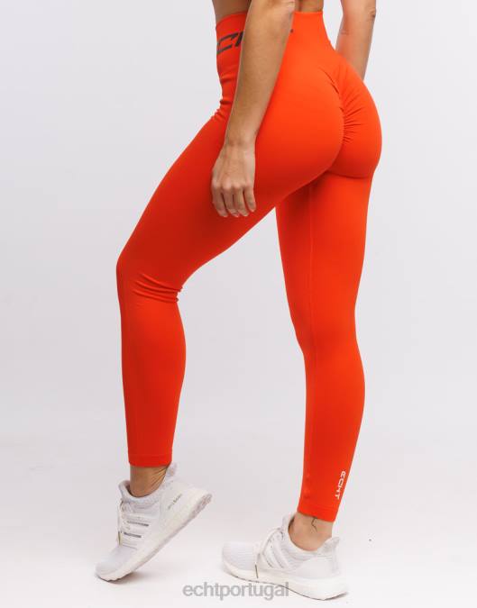 ECHT surgir leggings scrunch tangerina sunburst roupas mulheres P22N499