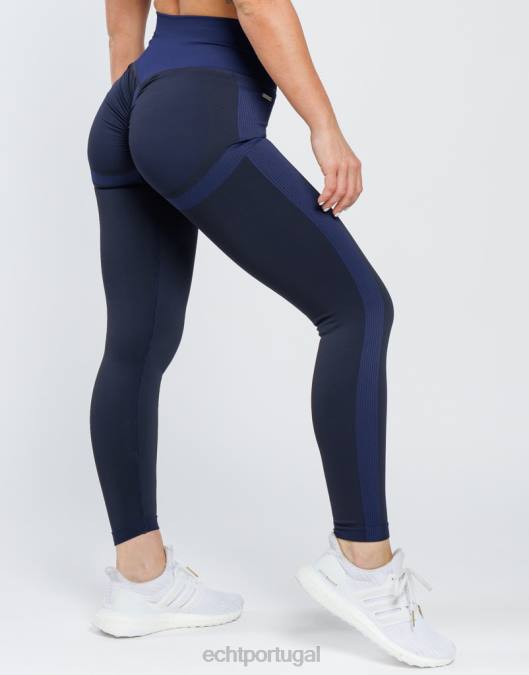 ECHT surgir leggings scrunch v2 azul escuro roupas mulheres P22N78