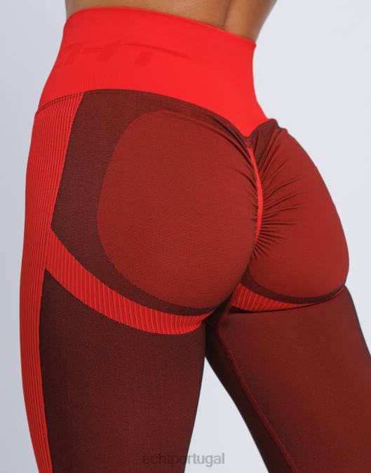 ECHT surgir leggings scrunch v2 vermelho roupas mulheres P22N80