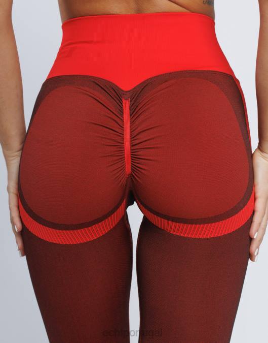 ECHT surgir leggings scrunch v2 vermelho roupas mulheres P22N80