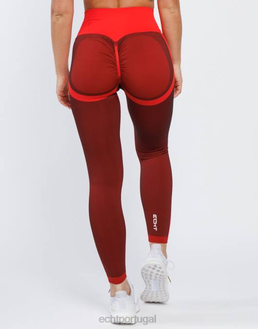 ECHT surgir leggings scrunch v2 vermelho roupas mulheres P22N80