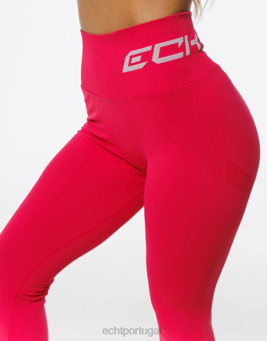 ECHT surgir leggings scrunch vermelho magenta roupas mulheres P22N45