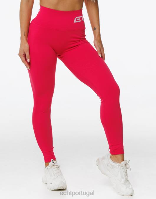 ECHT surgir leggings scrunch vermelho magenta roupas mulheres P22N45