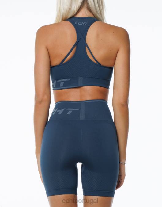 ECHT surgir retorno sutiã esportivo azul denim roupas mulheres P22N118