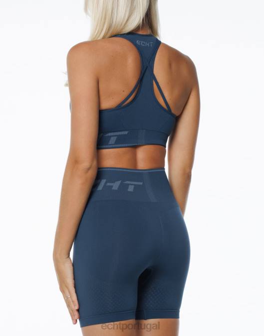 ECHT surgir retorno sutiã esportivo azul denim roupas mulheres P22N118