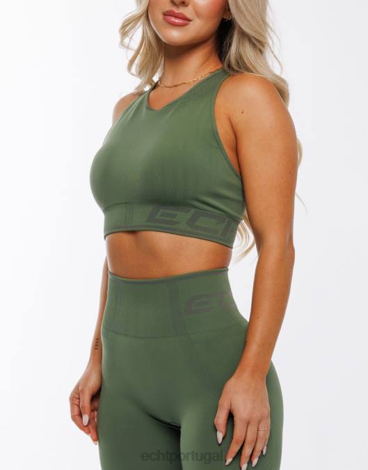 ECHT surgir retorno sutiã esportivo verde floresta roupas mulheres P22N494