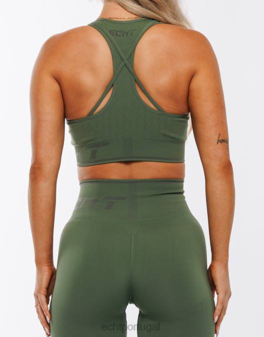 ECHT surgir retorno sutiã esportivo verde floresta roupas mulheres P22N494