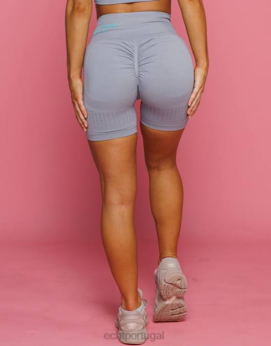 ECHT surgir shorts de ar scrunch cinza sílex roupas mulheres P22N154