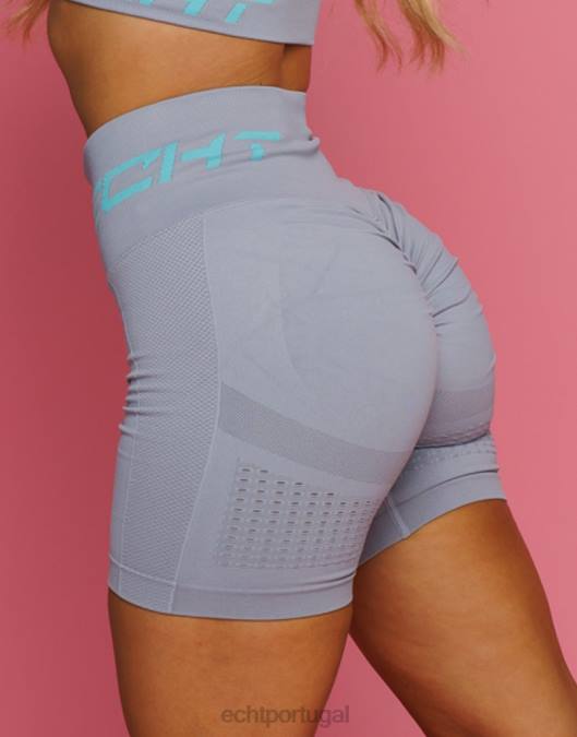 ECHT surgir shorts de ar scrunch cinza sílex roupas mulheres P22N154