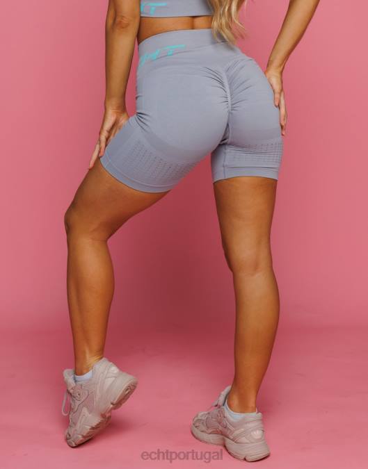 ECHT surgir shorts de ar scrunch cinza sílex roupas mulheres P22N154