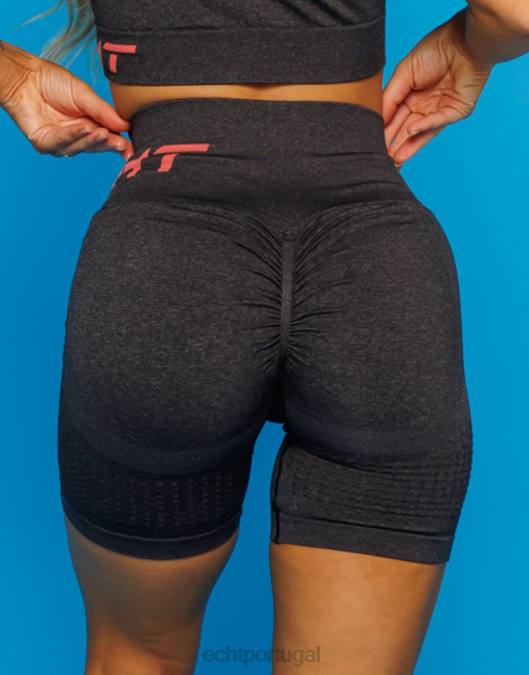 ECHT surgir shorts de ar scrunch pirata preto roupas mulheres P22N63