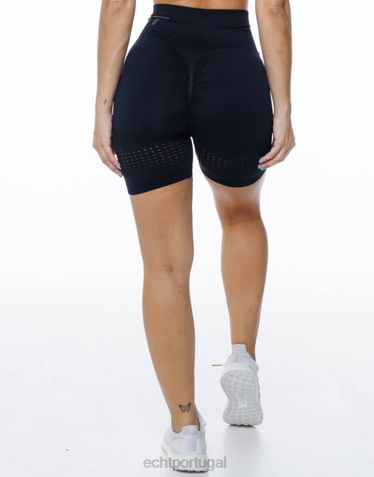 ECHT surgir shorts de ar scrunch preto roupas mulheres P22N61