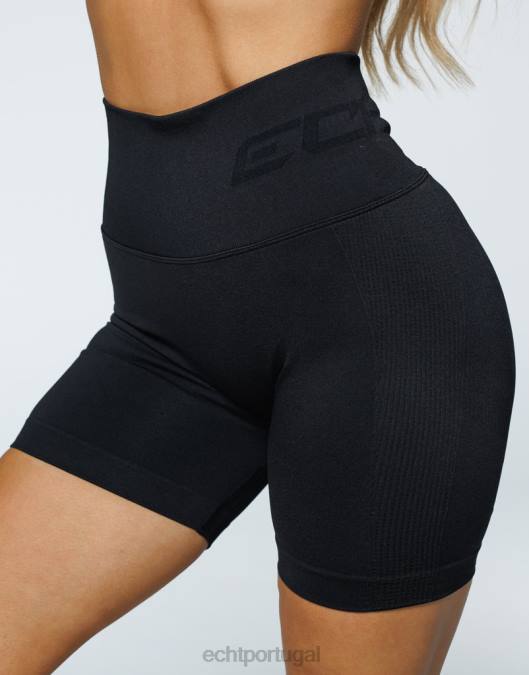 ECHT surgir shorts elásticos v2 preto roupas mulheres P22N84