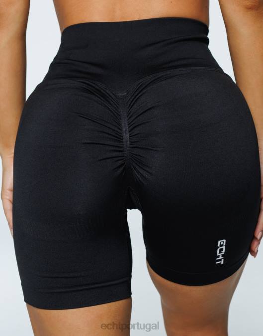 ECHT surgir shorts elásticos v2 preto roupas mulheres P22N84