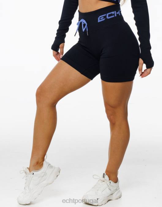 ECHT surgir shorts estilo hiper azul preto roupas mulheres P22N38