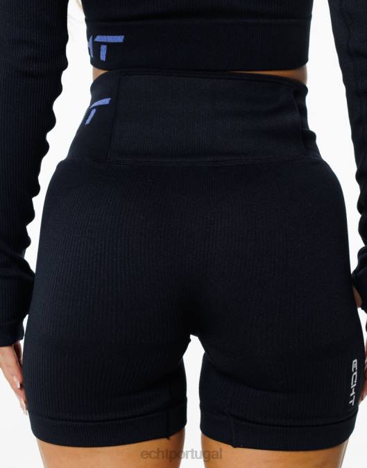 ECHT surgir shorts estilo hiper azul preto roupas mulheres P22N38