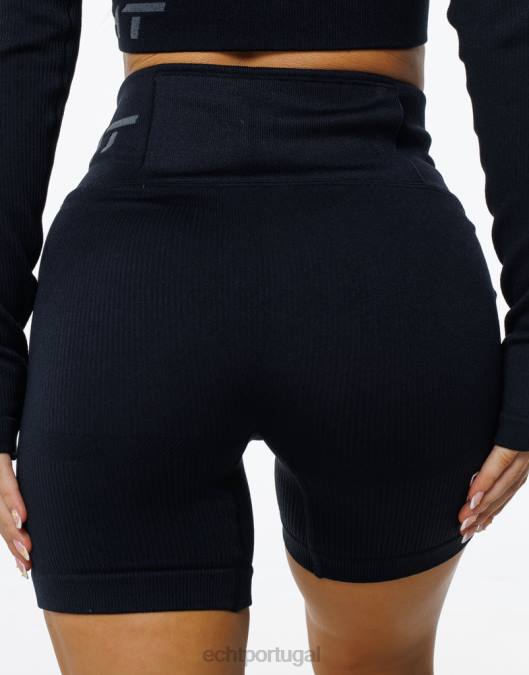 ECHT surgir shorts estilo preto roupas mulheres P22N29