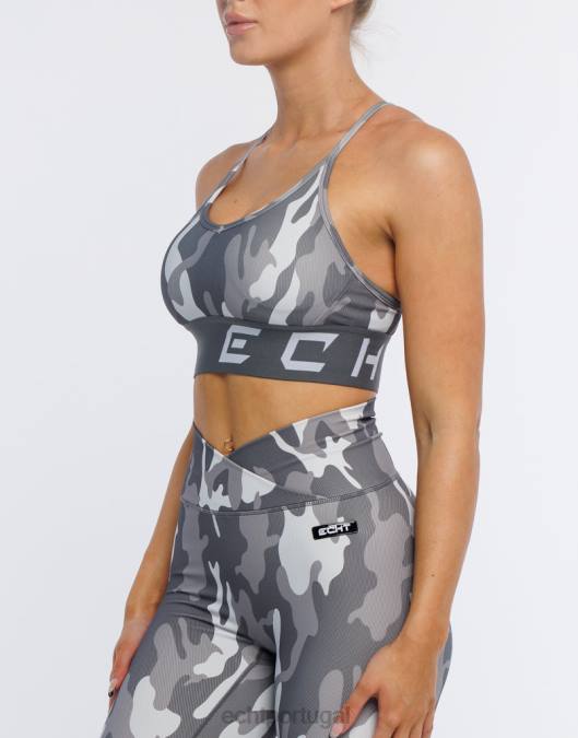 ECHT sutiã esportivo hiper camuflado cinza furtivo roupas mulheres P22N147