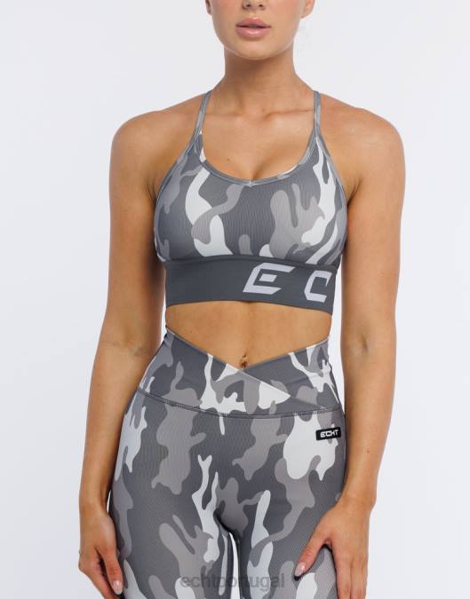 ECHT sutiã esportivo hiper camuflado cinza furtivo roupas mulheres P22N147