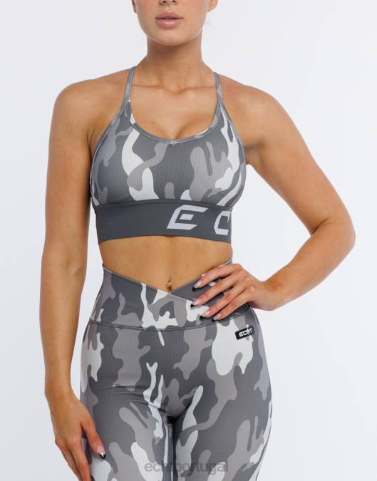 ECHT sutiã esportivo hiper camuflado cinza furtivo roupas mulheres P22N147