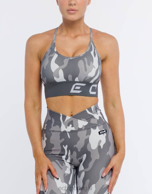 ECHT sutiã esportivo hiper camuflado cinza furtivo roupas mulheres P22N147