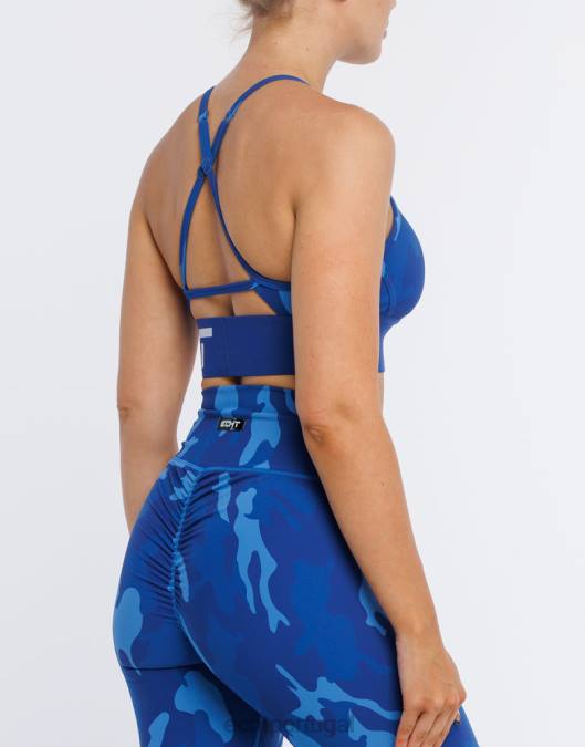 ECHT sutiã esportivo hiper camuflado hiper azul roupas mulheres P22N146