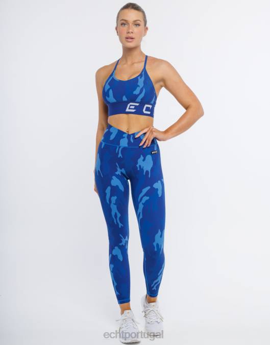 ECHT sutiã esportivo hiper camuflado hiper azul roupas mulheres P22N146