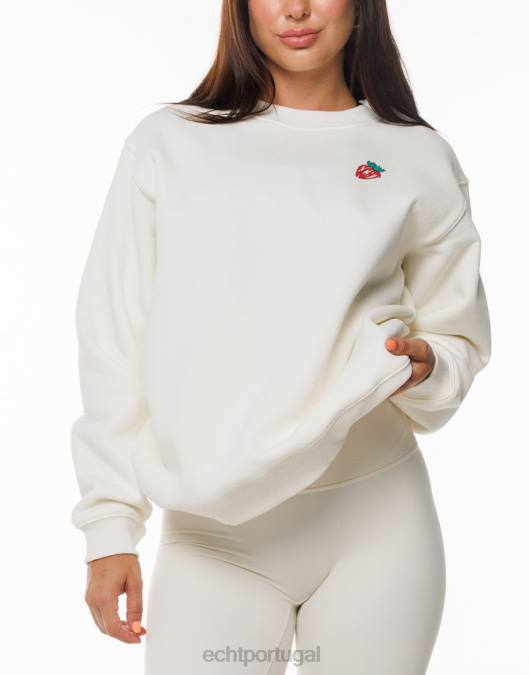 ECHT suéter de morango branco roupas mulheres P22N184