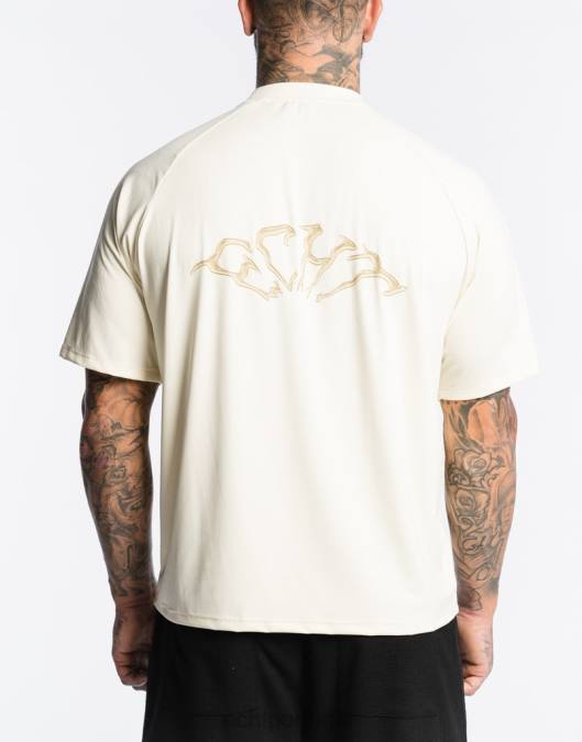 ECHT camiseta terror creme branco bolsa homens P22N586