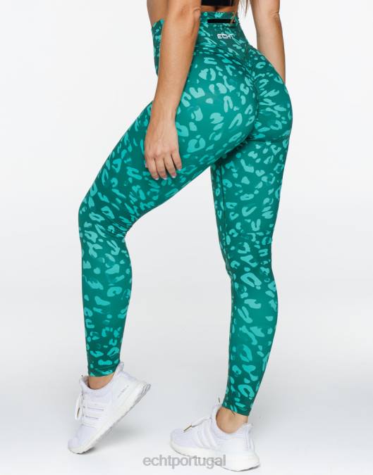 ECHT legging avant scrunch verde esmeralda roupas mulheres P22N381