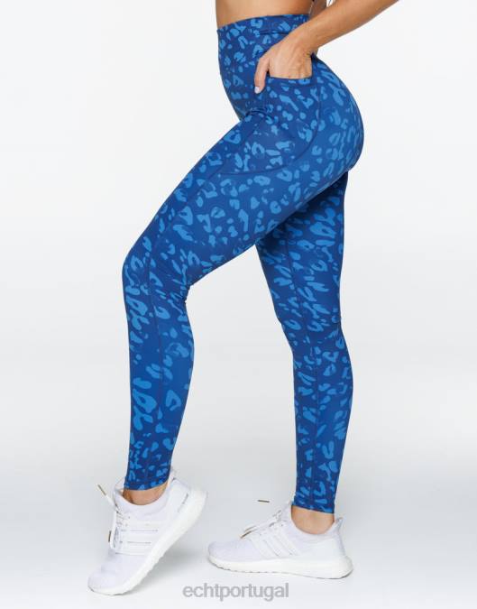 ECHT legging de bolso avant azul roupas mulheres P22N382