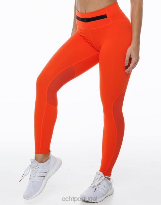 ECHT leggings cruzadas laranja ensolarado roupas mulheres P22N484