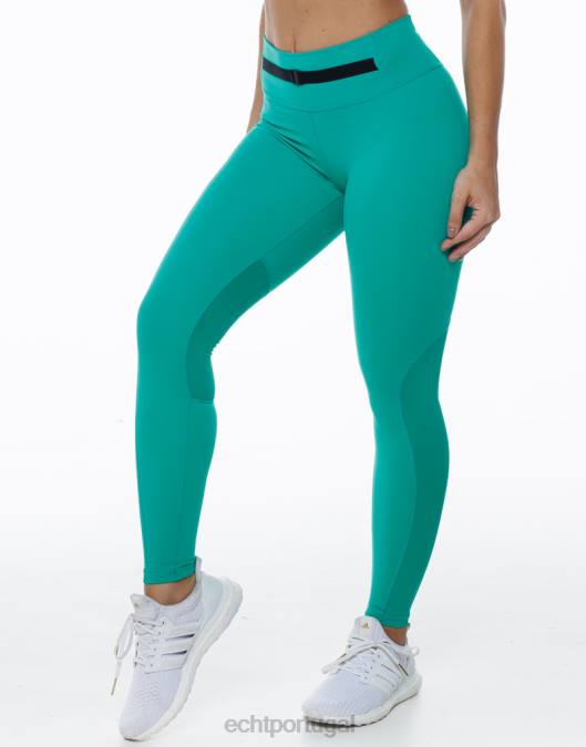 ECHT leggings cruzadas verde esmeralda roupas mulheres P22N483