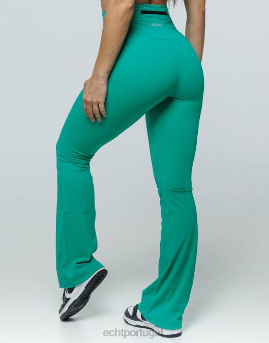 ECHT leggings flare verde esmeralda roupas mulheres P22N362