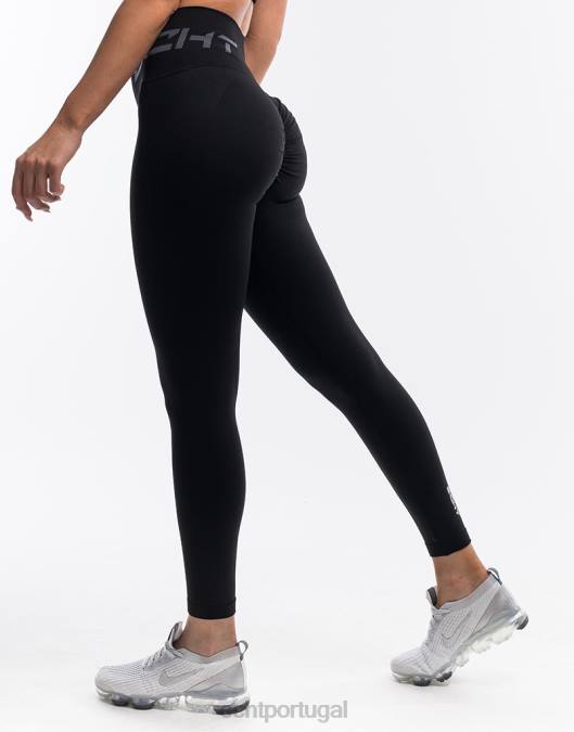 ECHT surgir leggings scrunch preto roupas mulheres P22N55