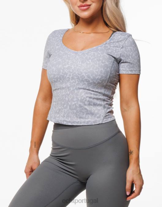 ECHT camiseta ultra selvagem cinza roupas mulheres P22N497